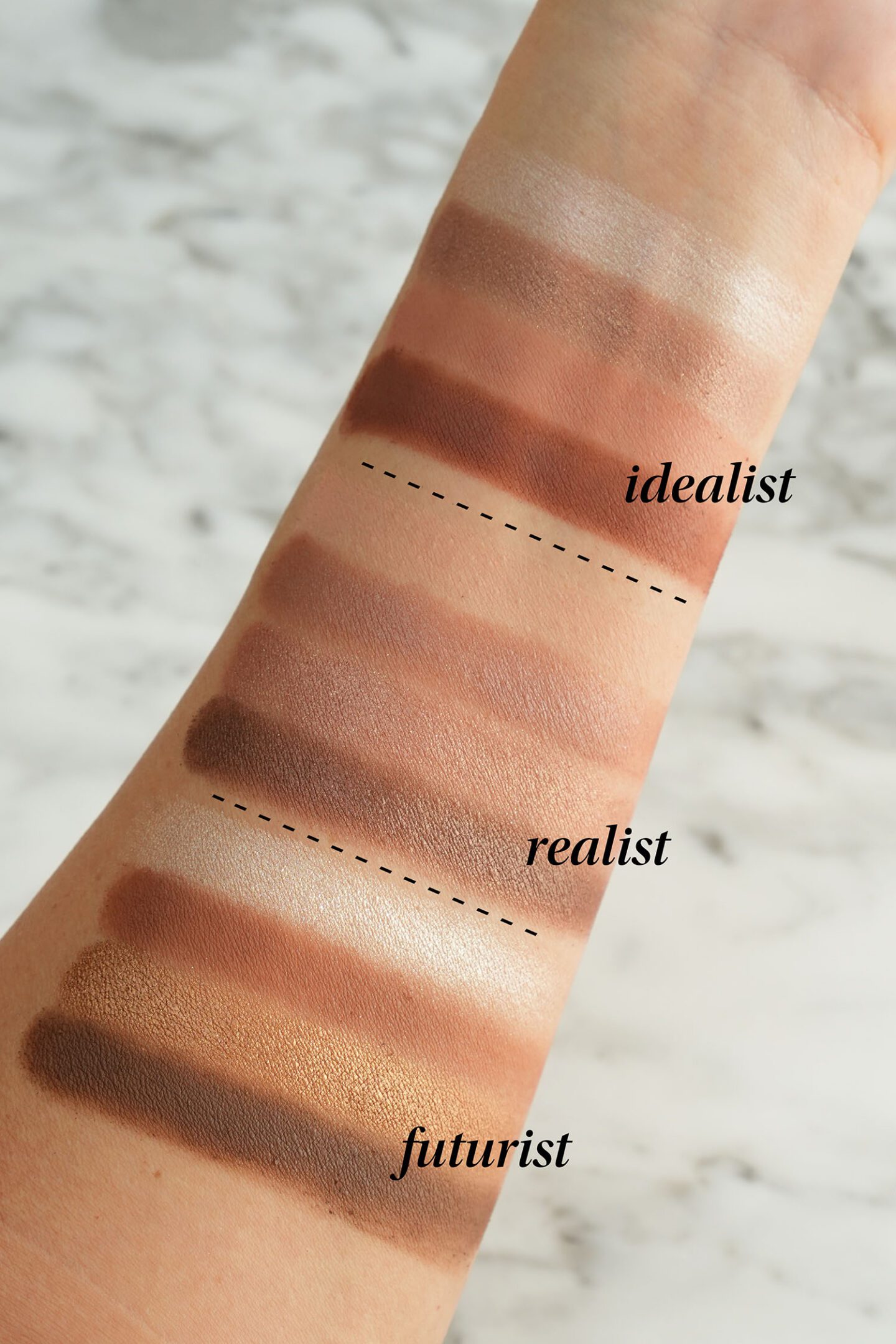 Hourglass Curator Eyeshadow Palettes swatches